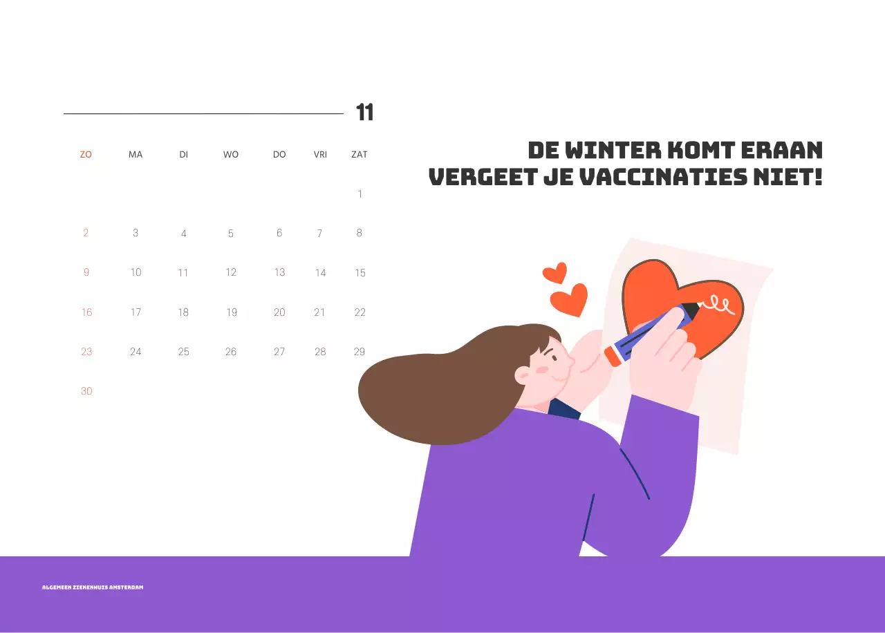 Een feestelijk ziekenhuis met illustraties met gezondheids- en gezinsthema's en kleurrijke accenten