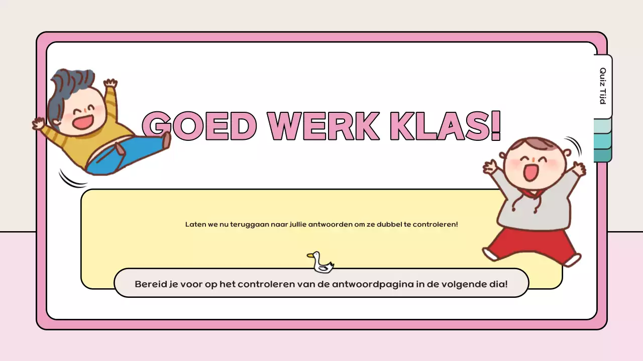 roze speelse quiz studiemateriaal