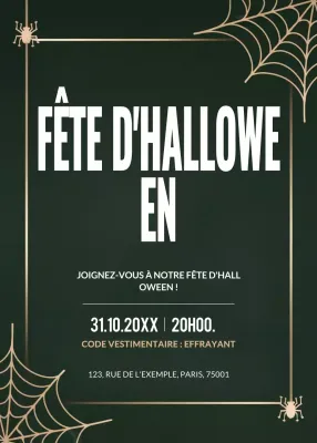 invitation gothique noire pour Halloween