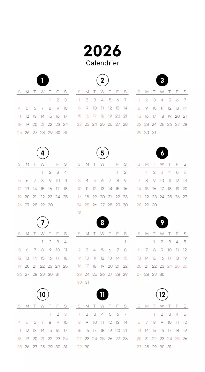Calendrier de bureau photo simple pour les cafés dans les tons blancs