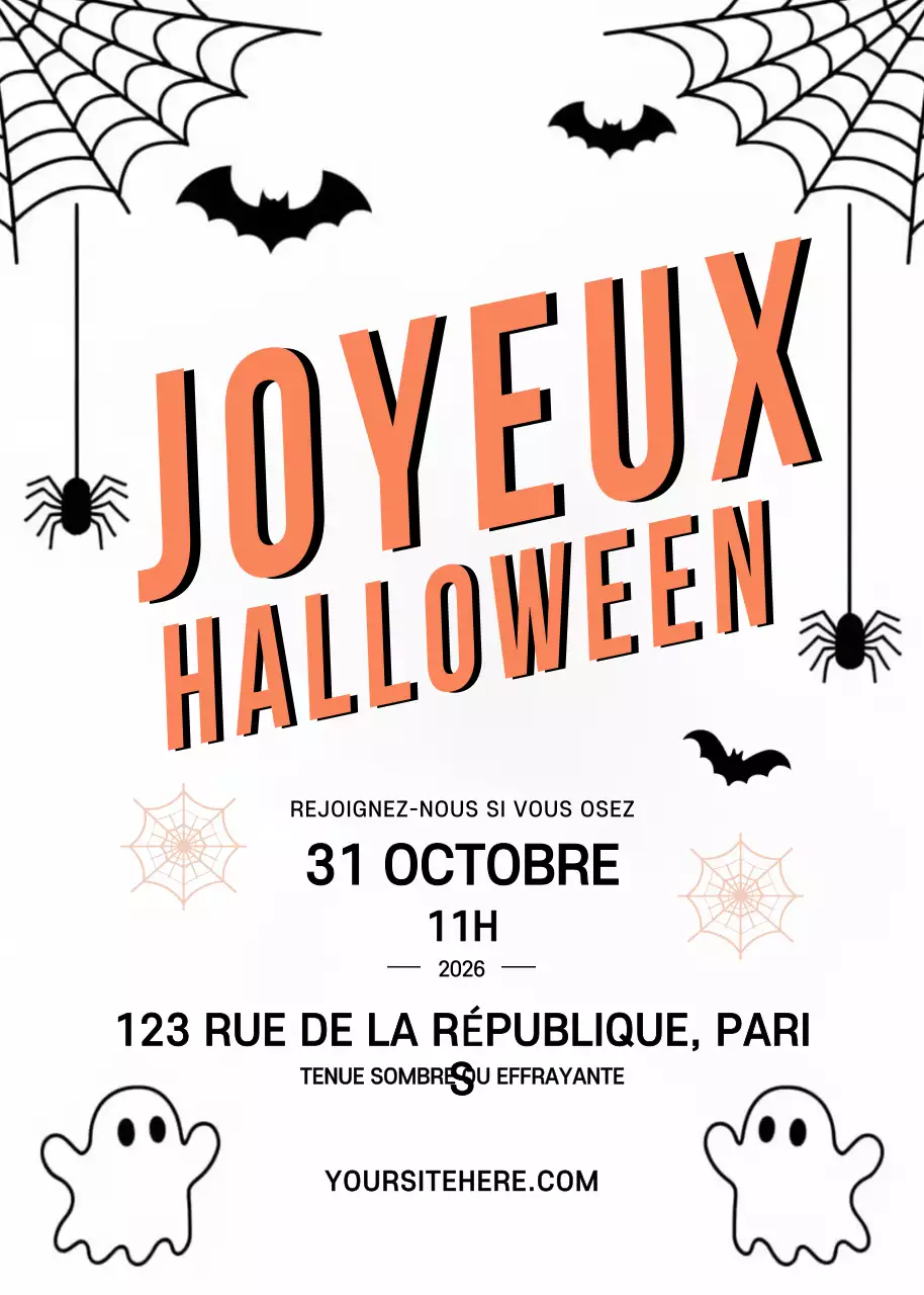 Invitation Halloween tendance orange