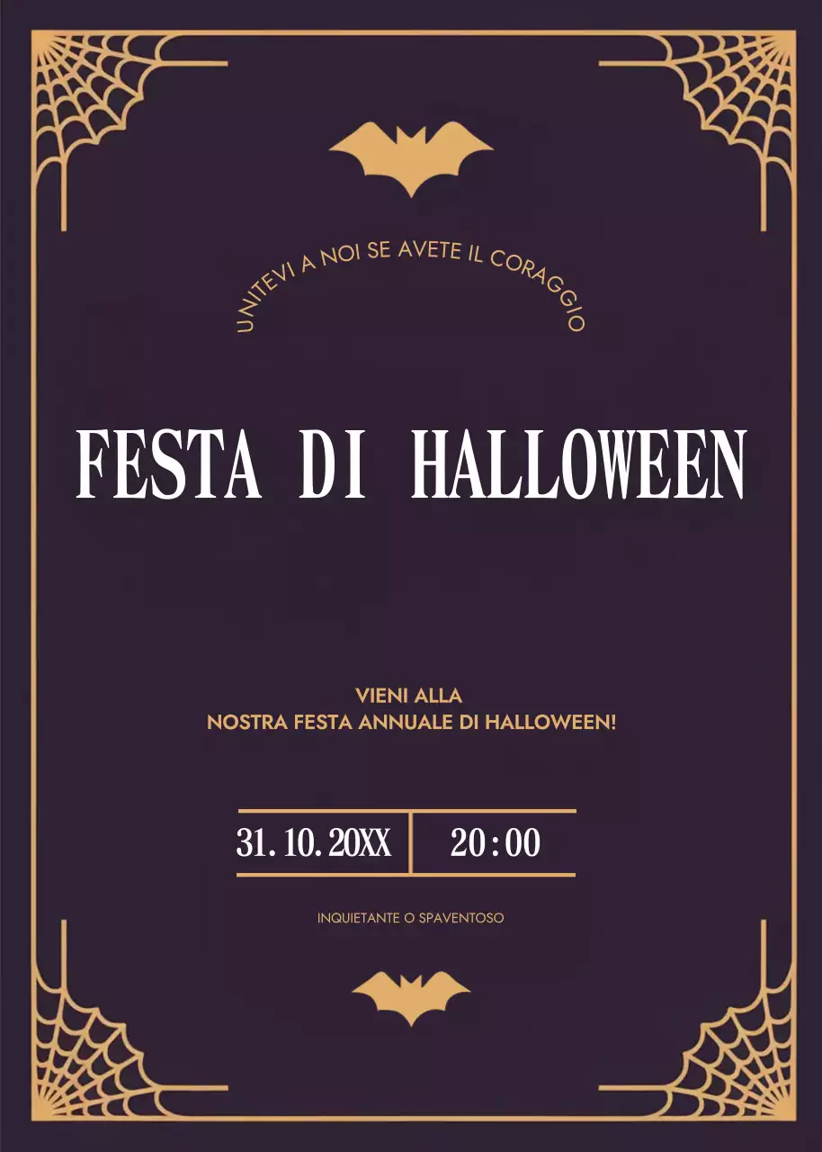 invito gotico nero per Halloween