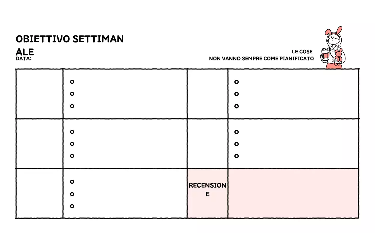 Calendario illustrato con un grazioso stile di linee