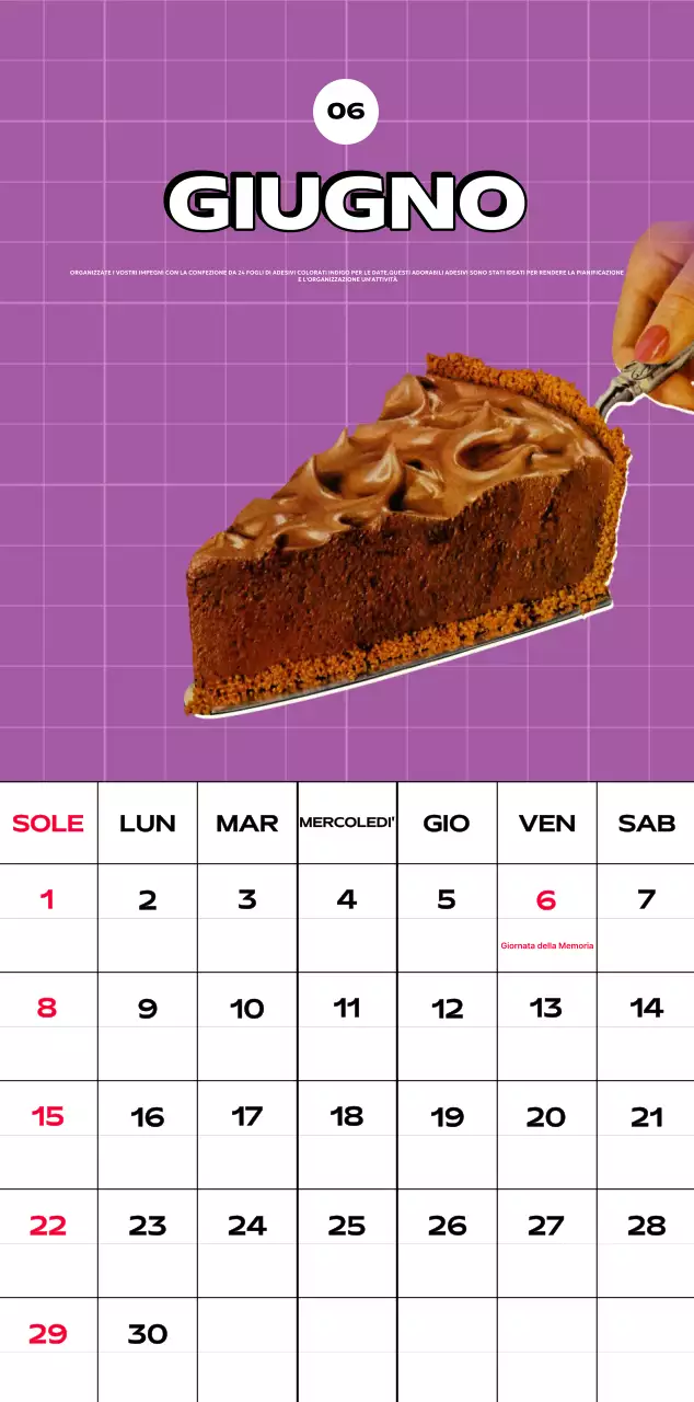 Calendari colorati con una varietà di illustrazioni retrò