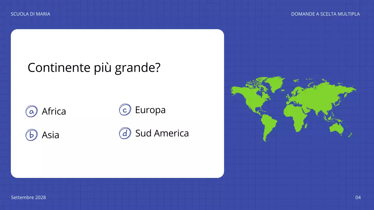 annuncio del quiz ludico blu