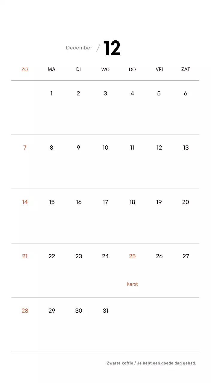 Eenvoudige bureaukalender met koffiefoto's voor cafés in witte tinten