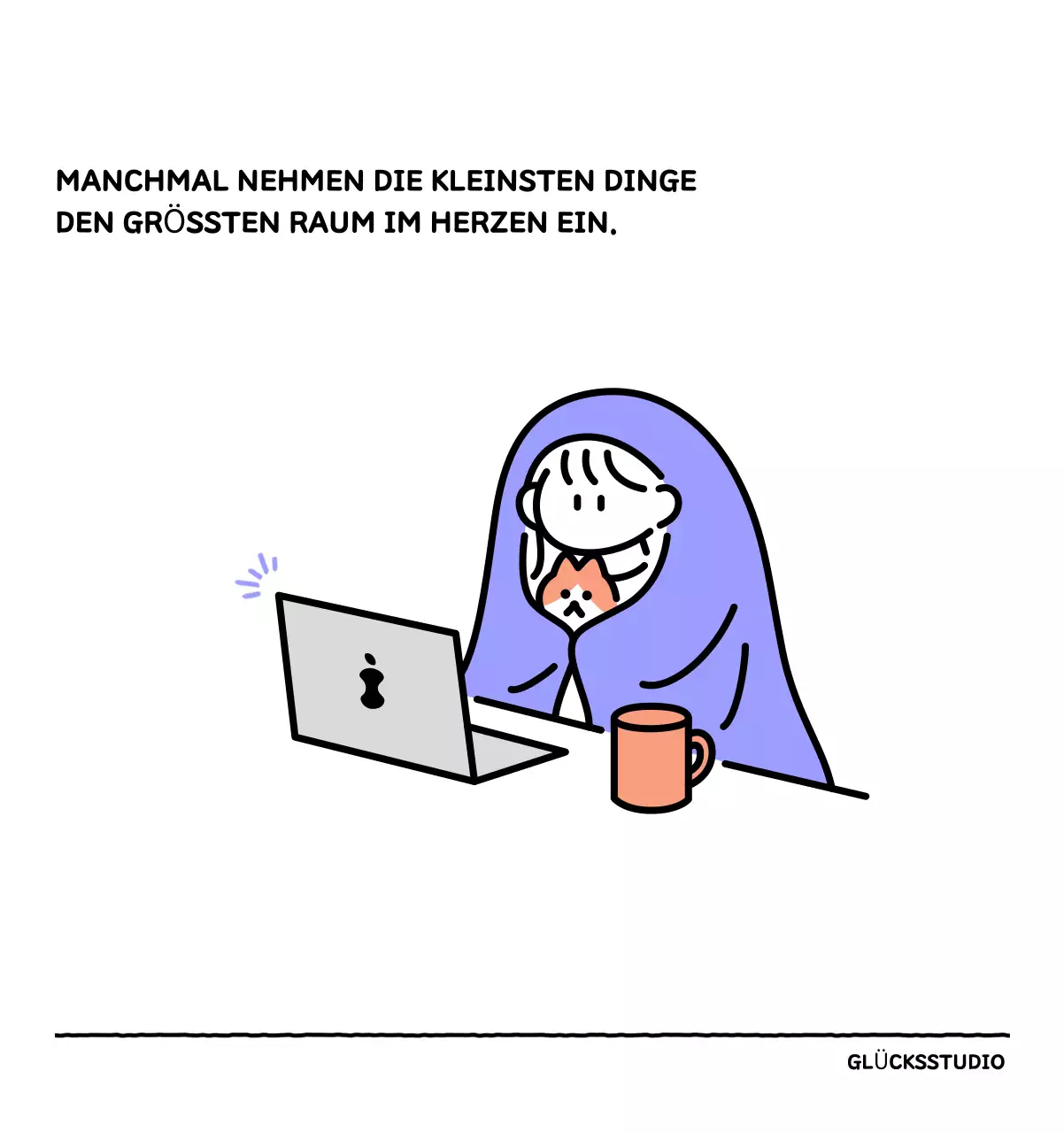 Illustrierter Kalender mit schönem Linienstil