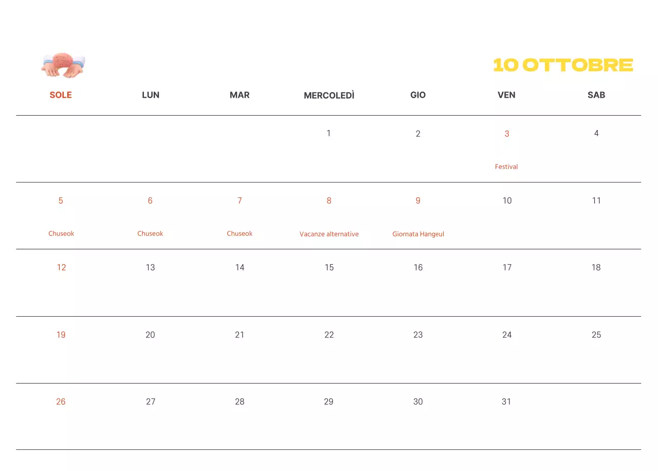 Un ospedale festivo con illustrazioni a tema salute e famiglia e accenti colorati