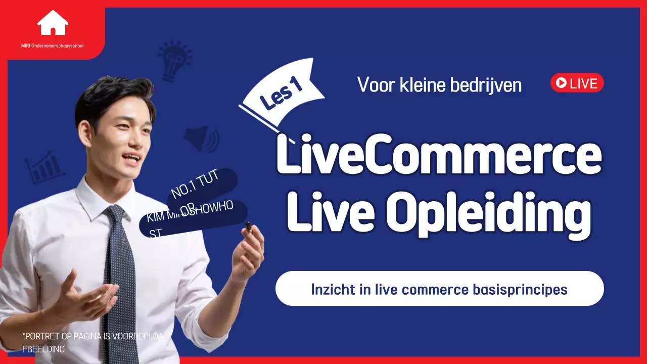Advertentie voor modern online onderwijs in blauw en rood