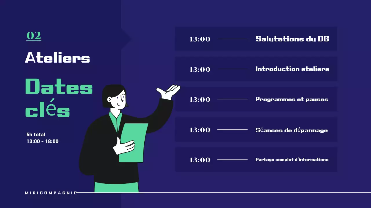 Proposition d'atelier simple en bleu marine et vert