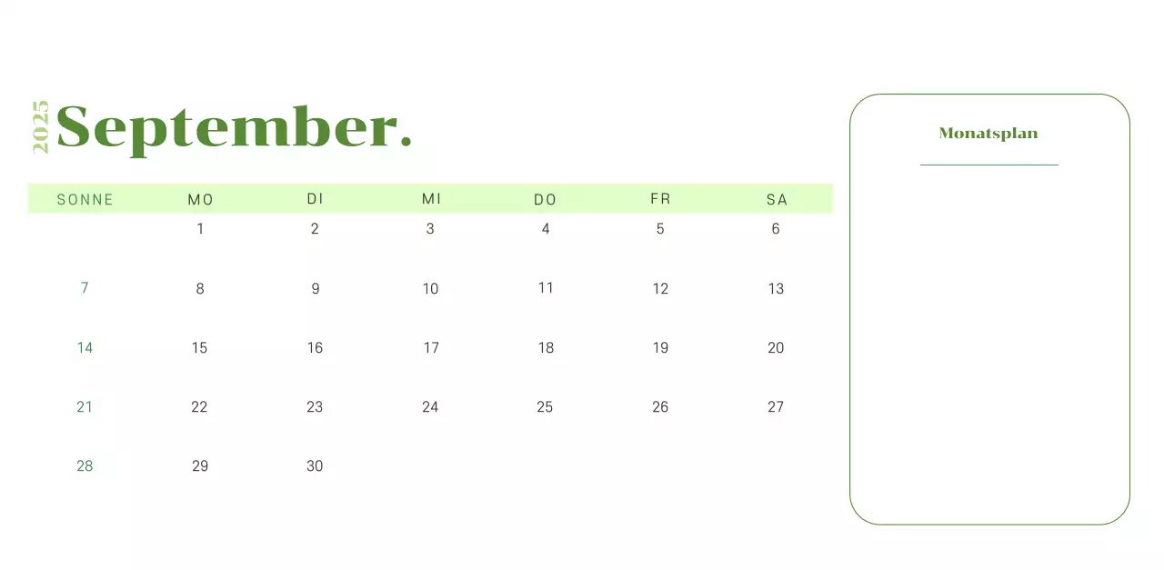 Kalender mit Jugendillustrationen auf gelb-grünem Hintergrund