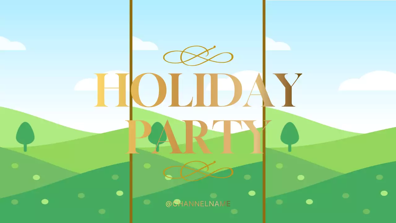 Gold Elegant Holiday Invitation YouTube Thumbnail