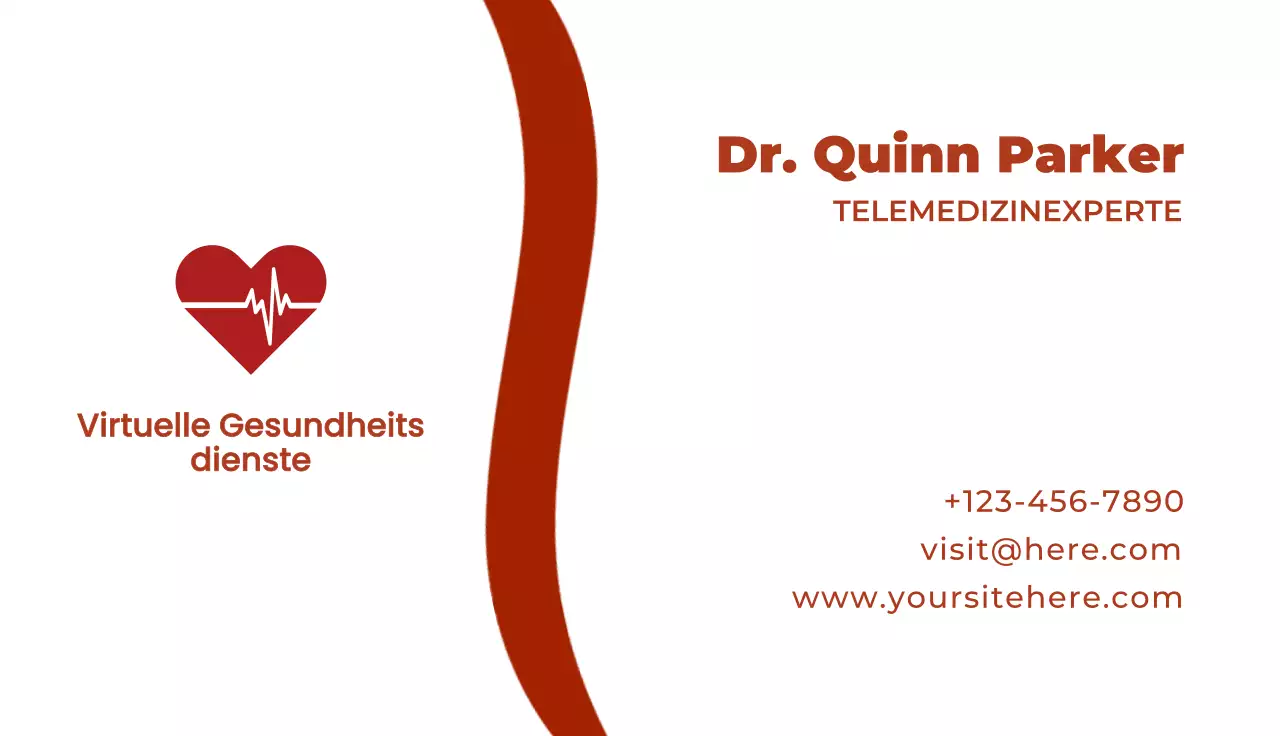 rote saubere Gesundheit Visitenkarte