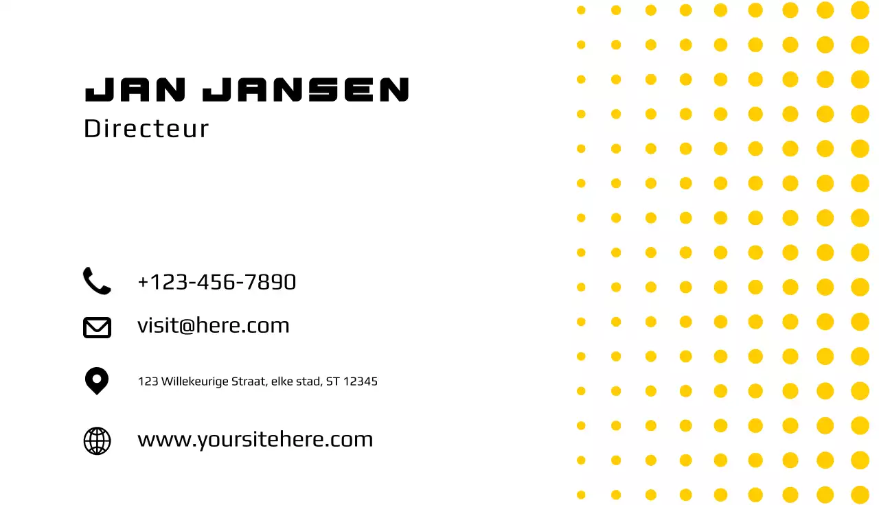 geel modern visitekaartje