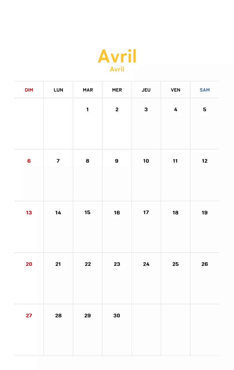 Calendrier du Nouvel An avec illustrations chaleureuses