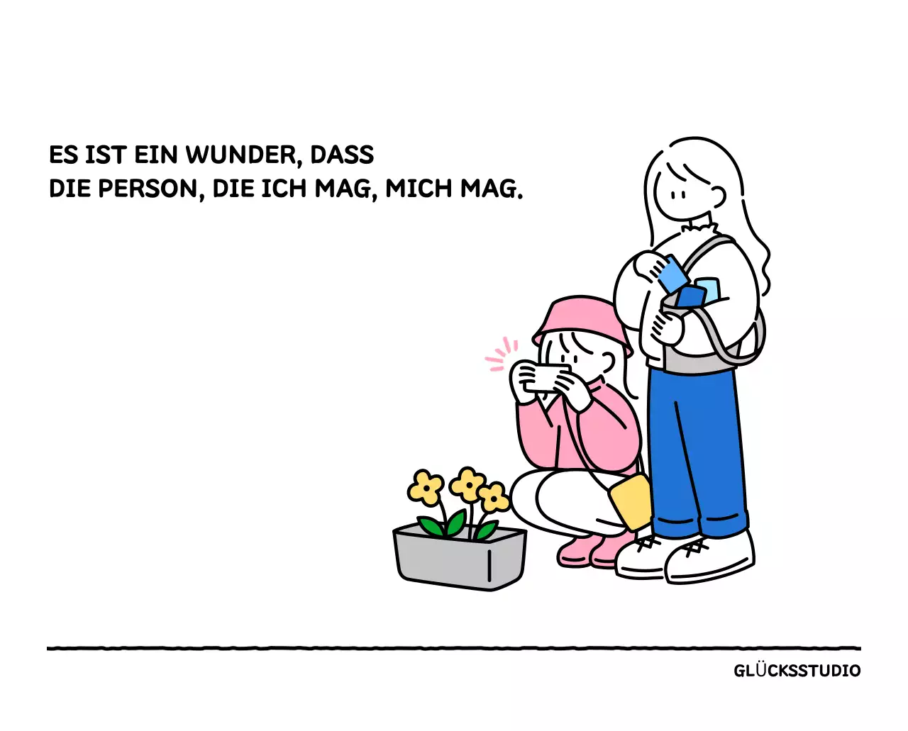 Illustrierter Kalender mit schönem Linienstil