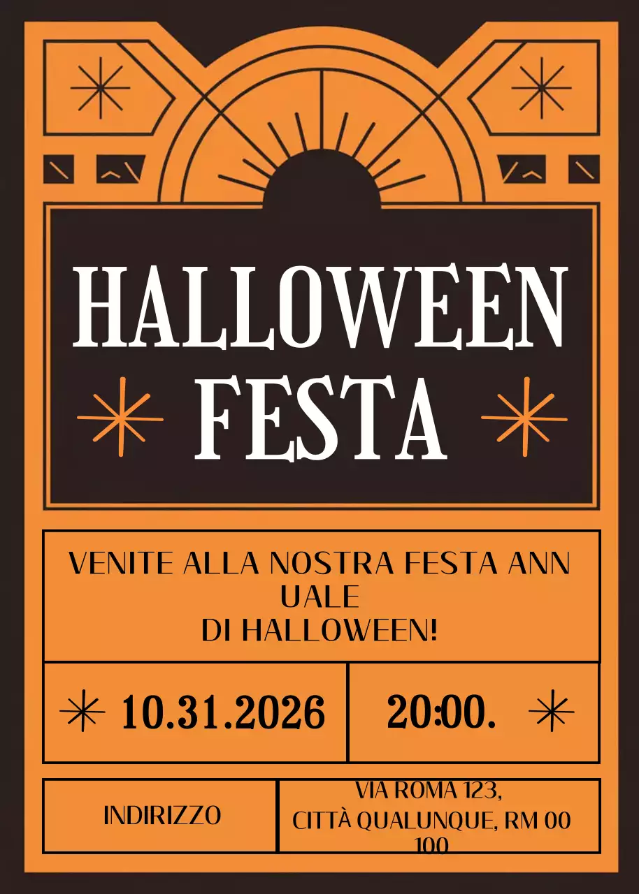 Invito di Halloween vintage arancione