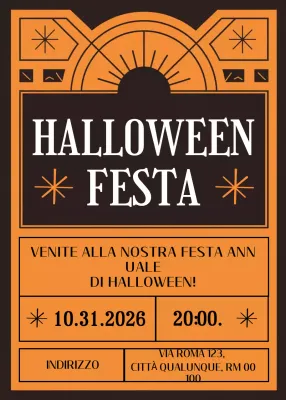 Invito di Halloween vintage arancione