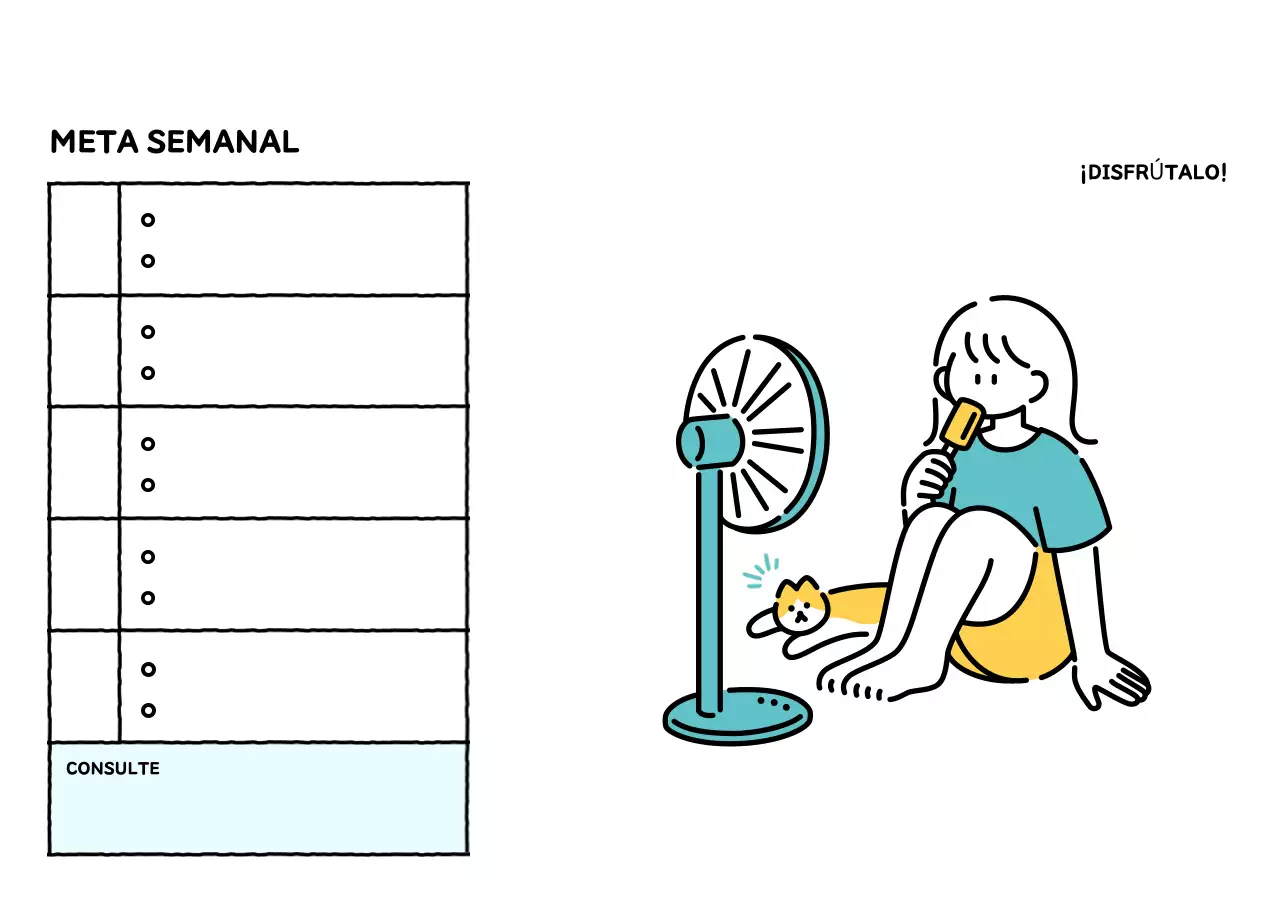 Calendario ilustrado con un bonito estilo de líneas