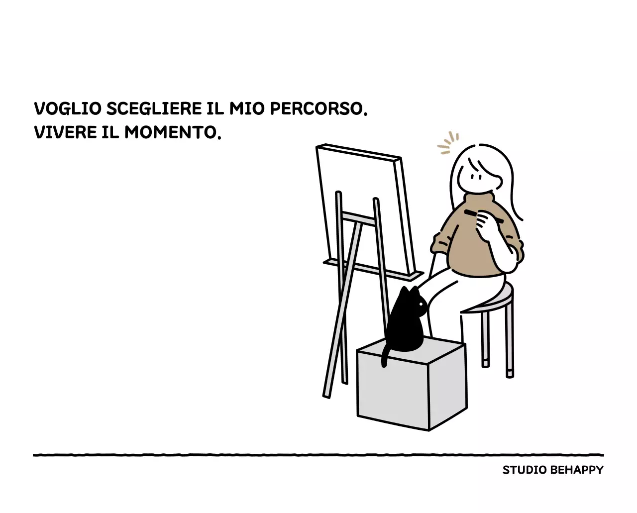 Calendario illustrato con un grazioso stile di linee