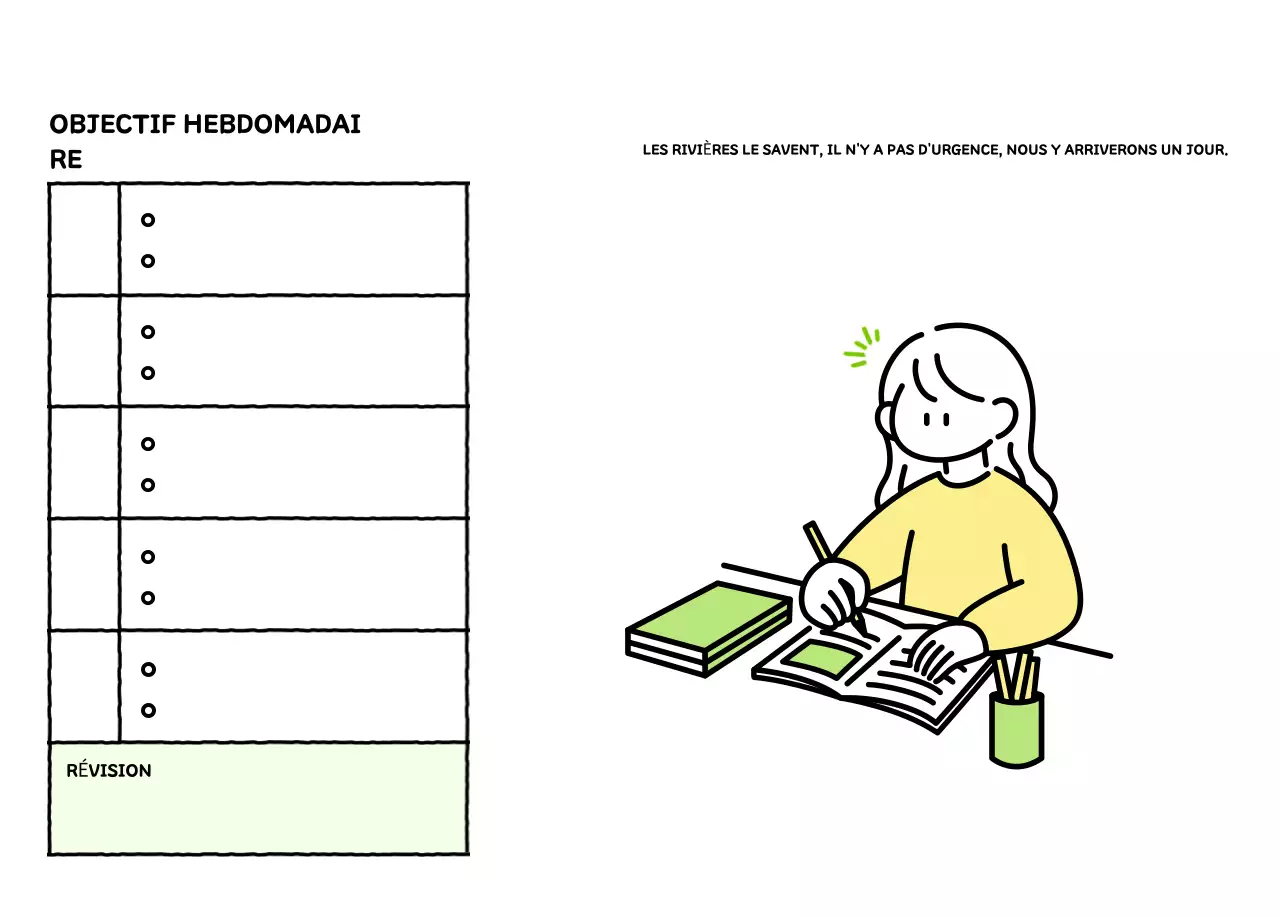 Calendrier illustré avec un joli style de lignes