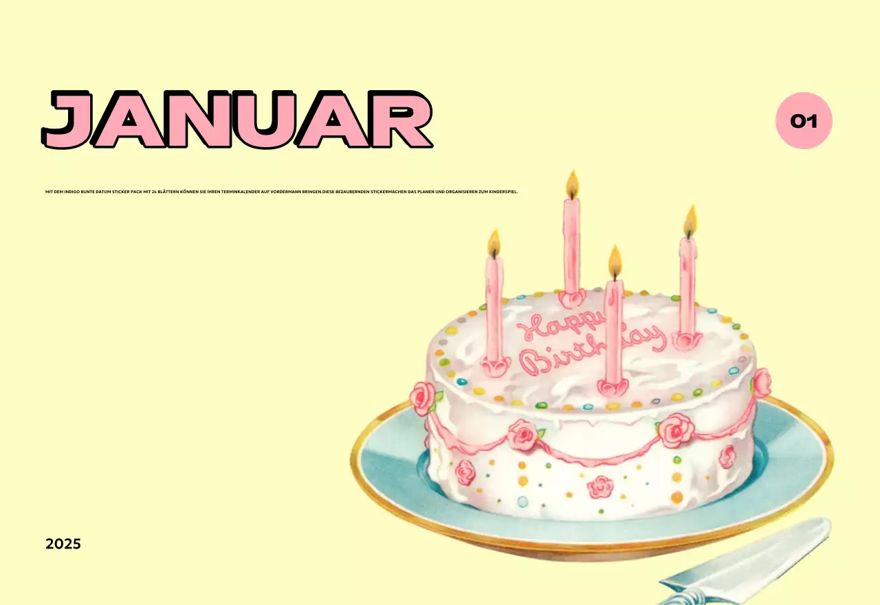 Bunte Kalender mit einer Vielzahl von Retro-Illustrationen