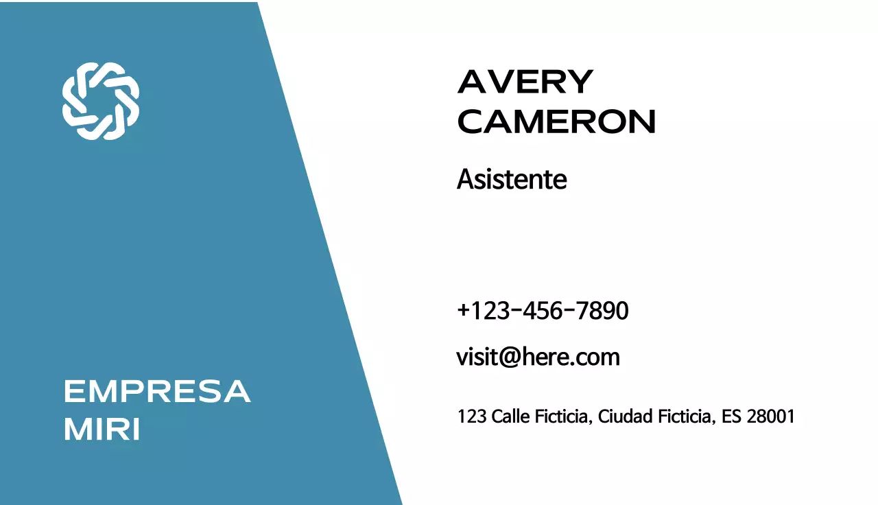 tarjeta de visita moderna azul