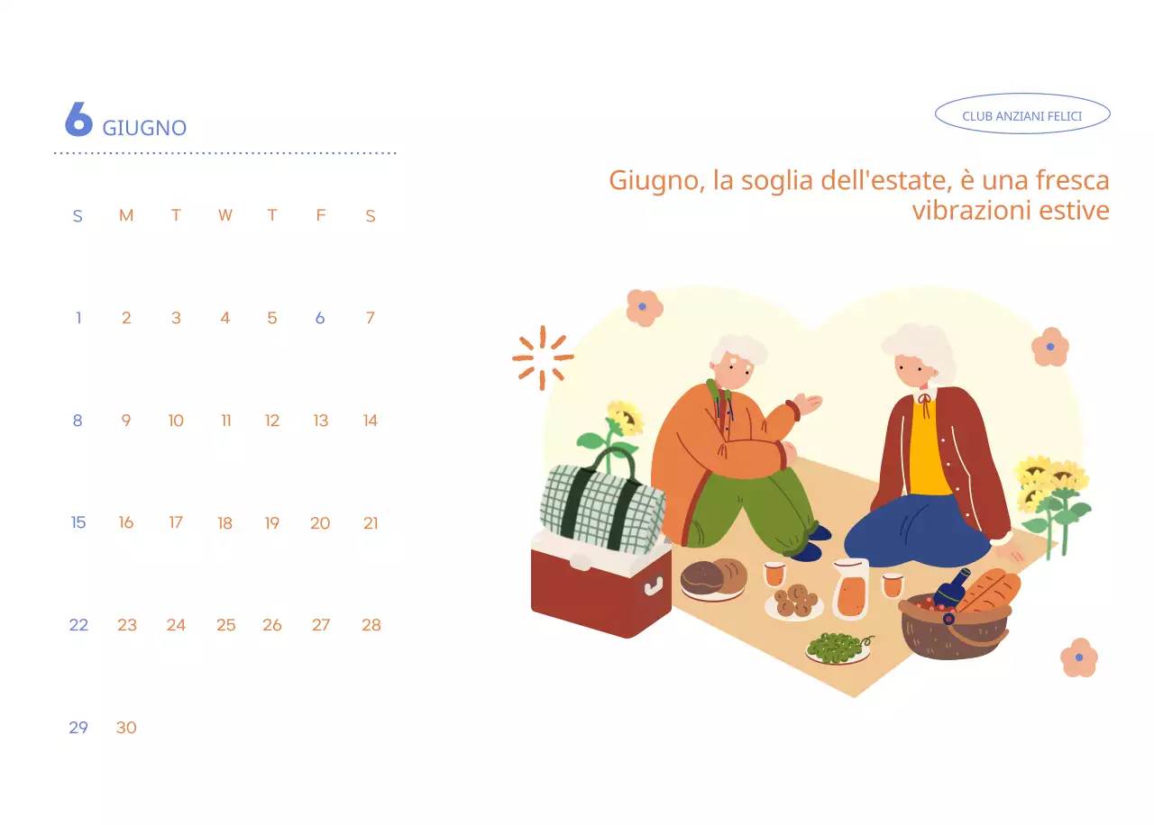Calendario aziendale con simpatiche illustrazioni