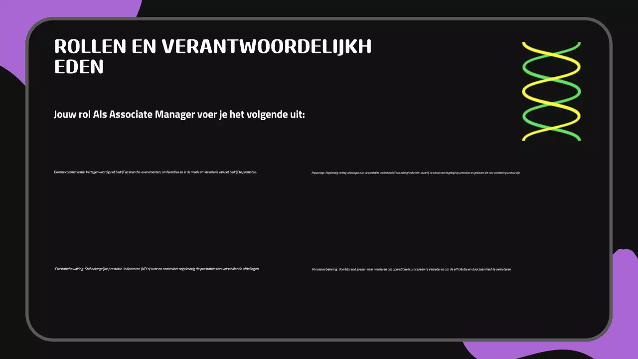 Zwart Paars Schattige Presentatie Nieuwe Werknemer Inwerken