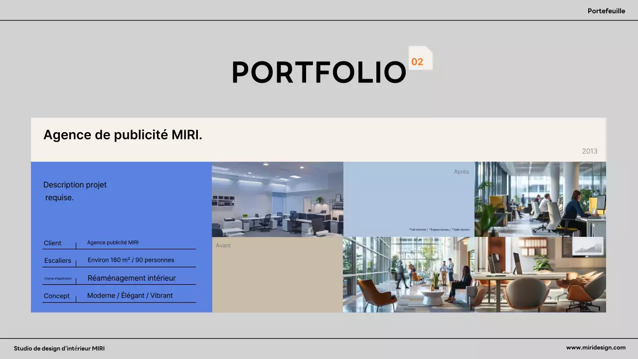 Annonce d'un intérieur moderne orange