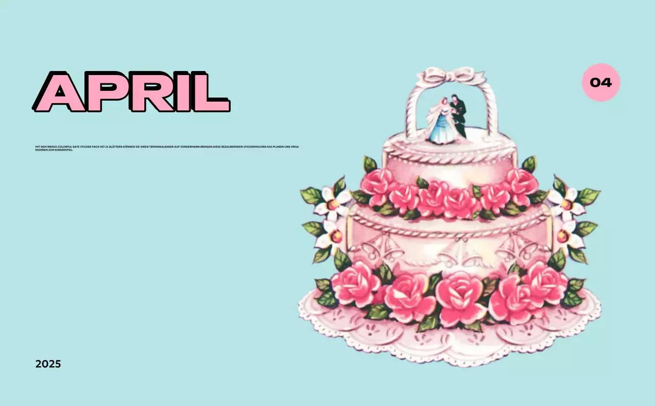 Bunte Kalender mit einer Vielzahl von Retro-Illustrationen