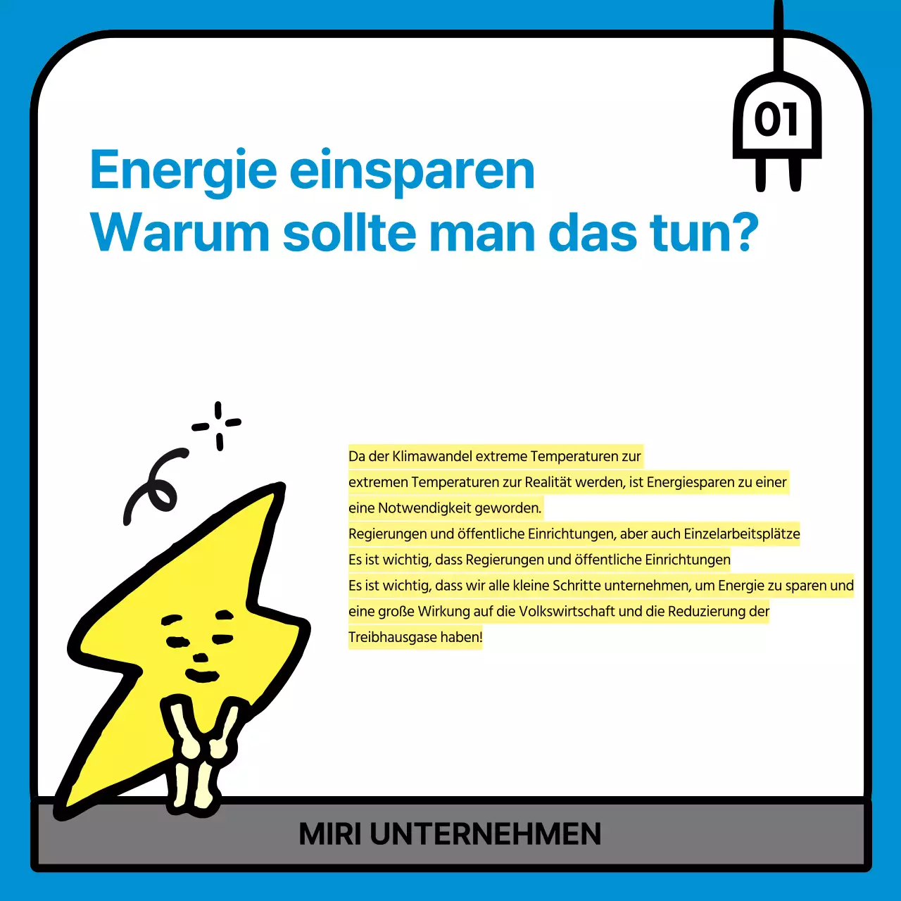 Blue Simple Energiesparkampagne