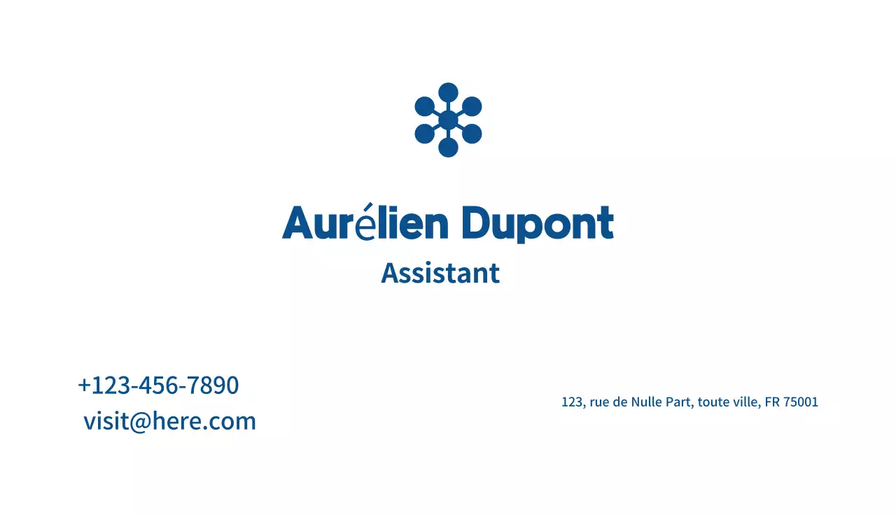 carte de visite simple bleue