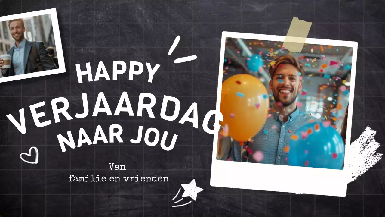 zwarte trendy verjaardag Presentatie