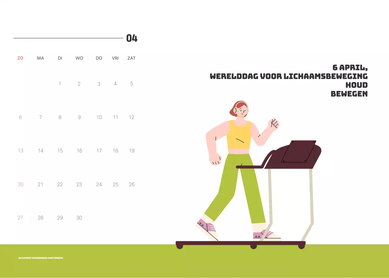 Een feestelijk ziekenhuis met illustraties met gezondheids- en gezinsthema's en kleurrijke accenten