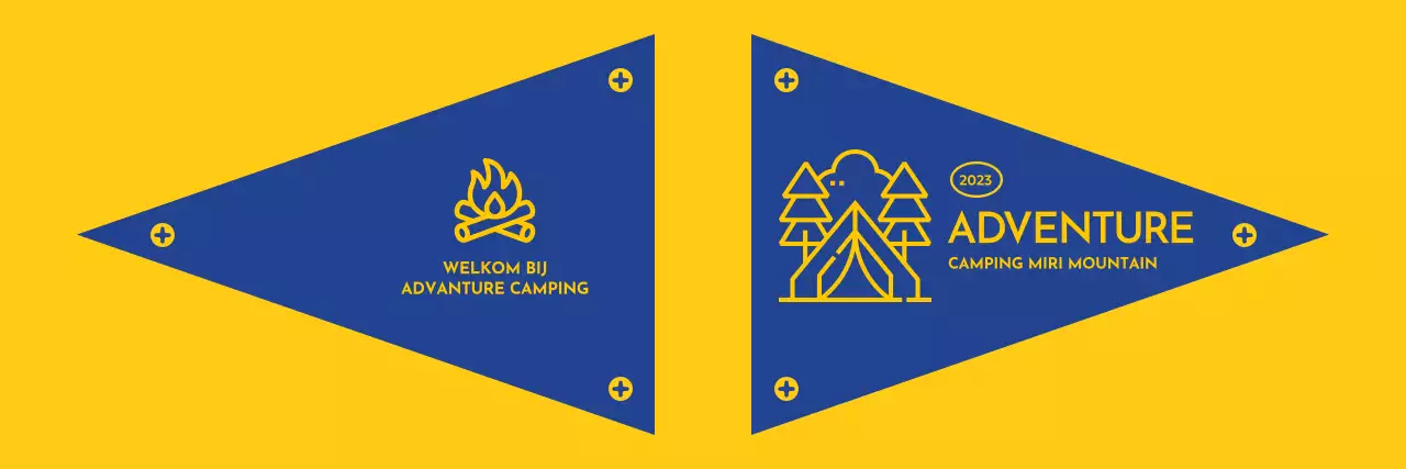 Een camping ontwerpen met geïllustreerde pictogrammen