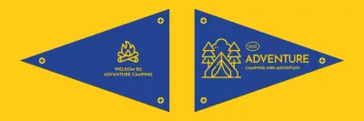 Een camping ontwerpen met geïllustreerde pictogrammen