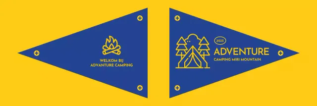 Een camping ontwerpen met geïllustreerde pictogrammen