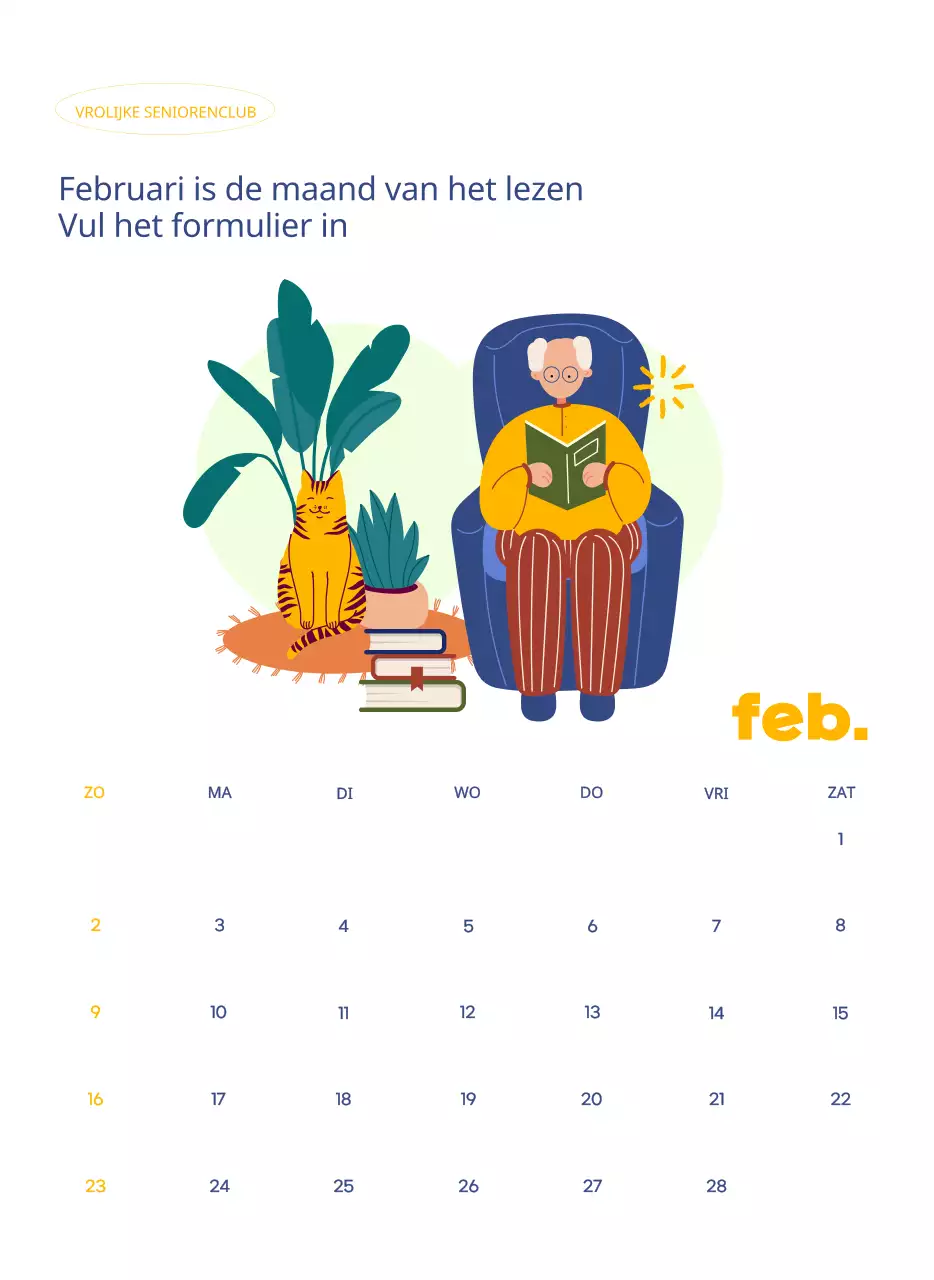 Zakelijke kalender met leuke illustraties