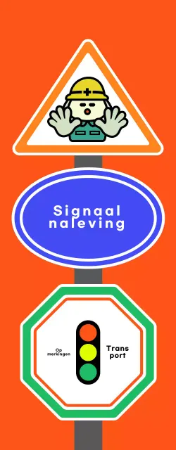 Oranje basis verkeersveiligheidsinformatie