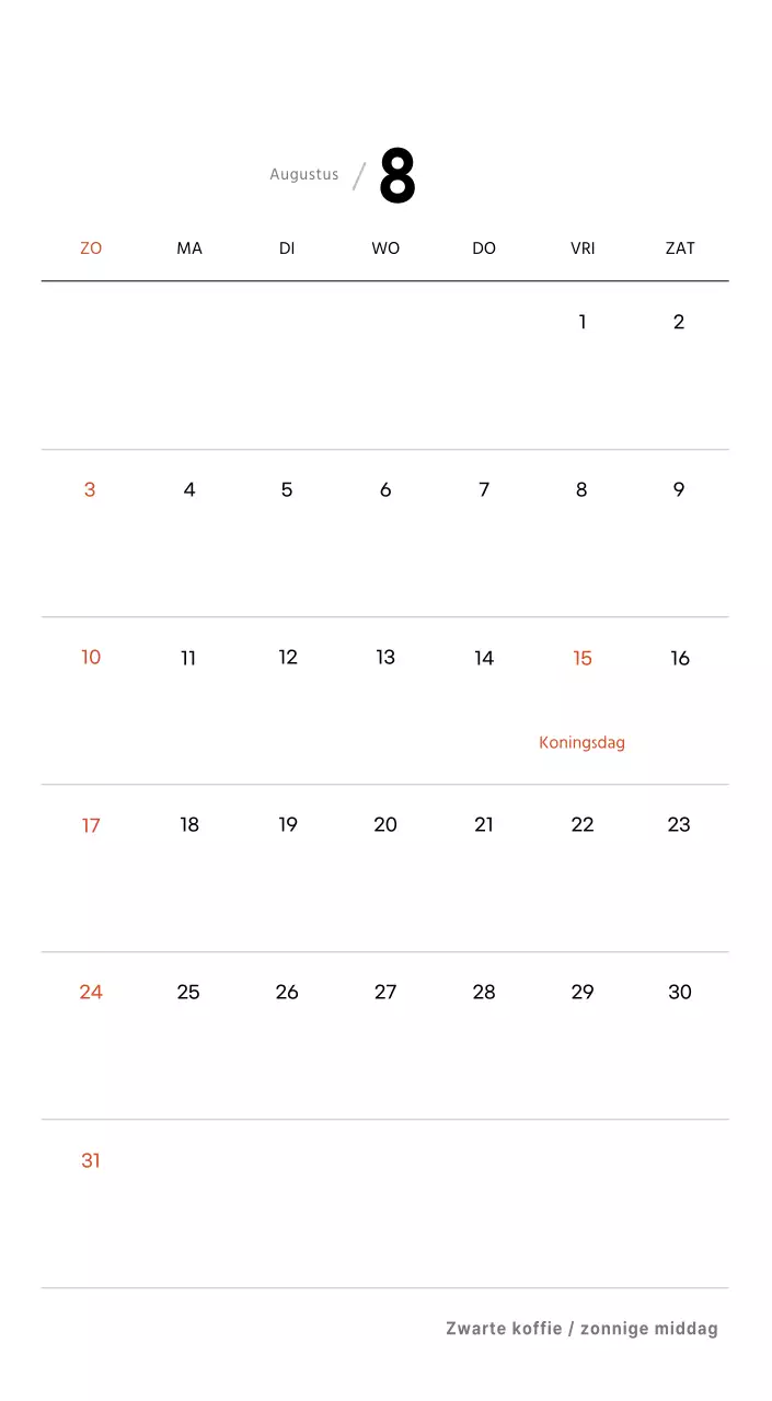 Eenvoudige bureaukalender met koffiefoto's voor cafés in witte tinten