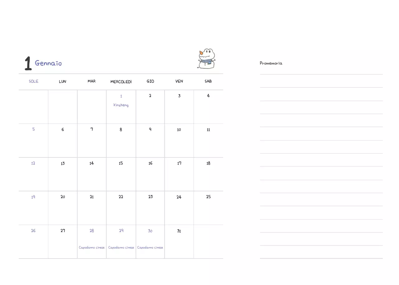 Un calendario con un simpatico concetto di illustrazione di Ago