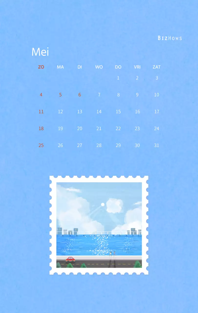 Nieuwjaarskalender met een warme geïllustreerde uitstraling