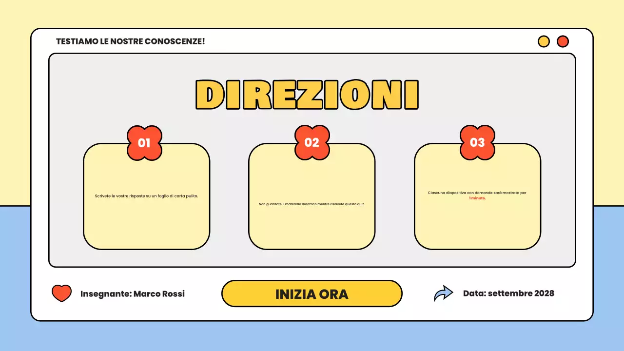 materiale di studio per quiz minimi gialli