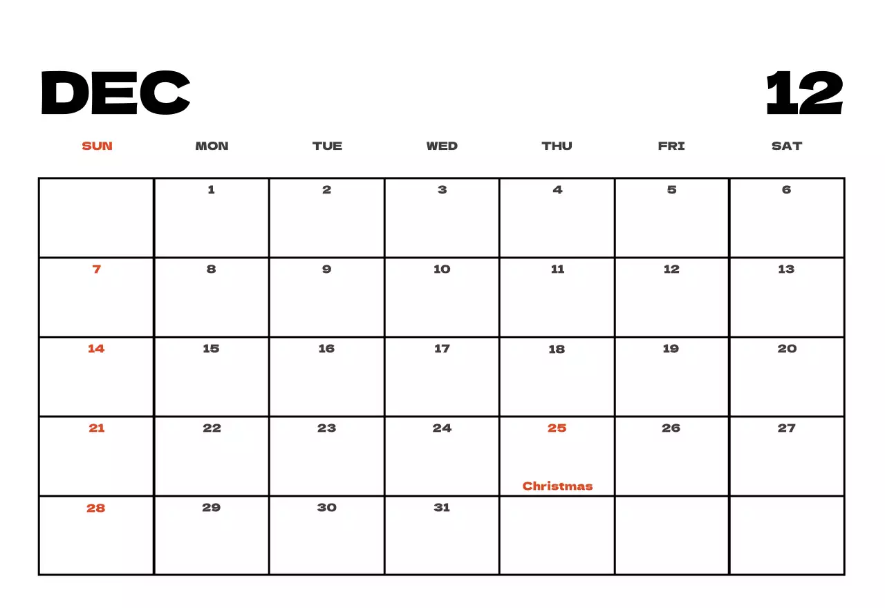 Kalender bersih foto langit