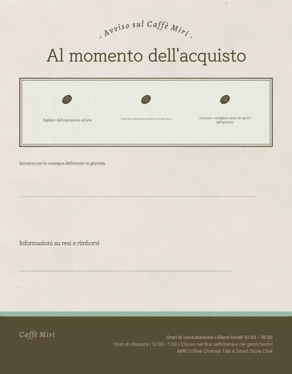 Promuovere la vendita di chicchi di caffè vintage in azzurro e marrone