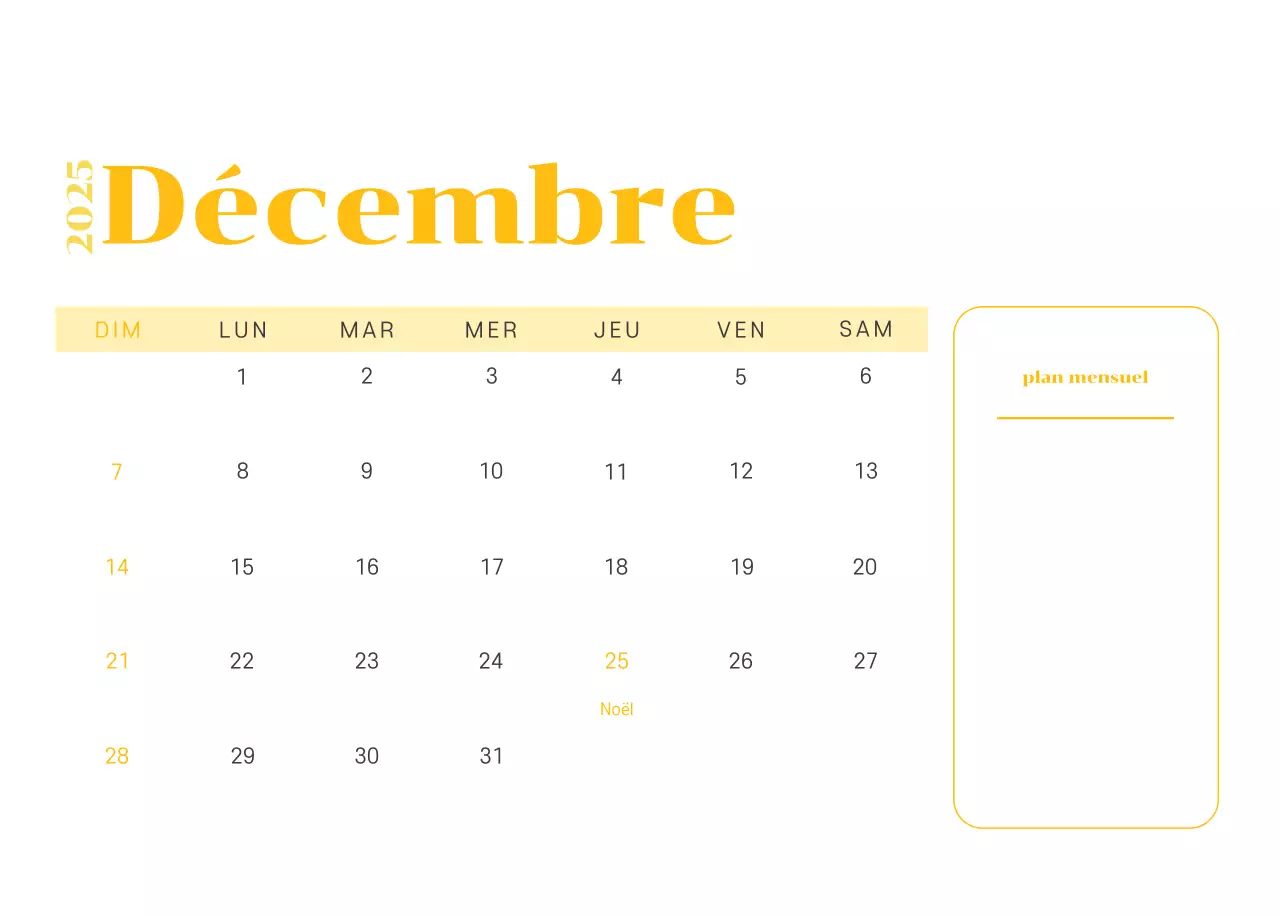 Calendrier avec illustrations de jeunes sur fond jaune-vert