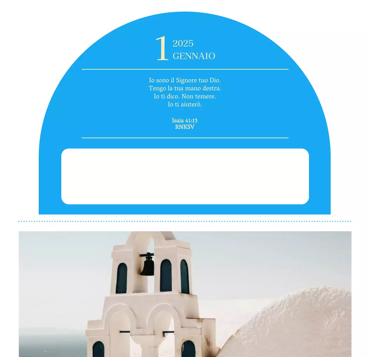 Calendario ecclesiastico blu di concezione moderna