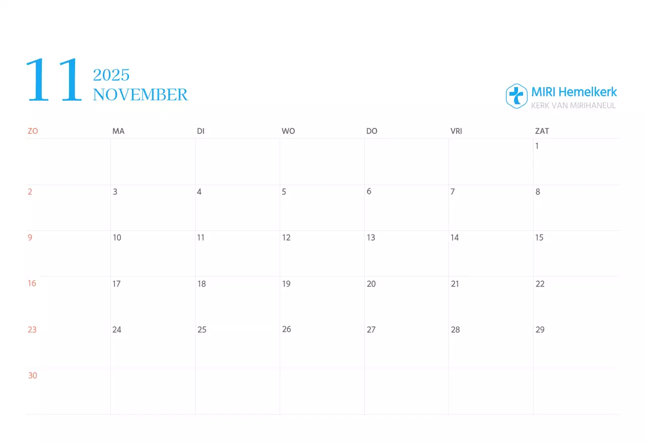 Blauw modern concept kerkkalender