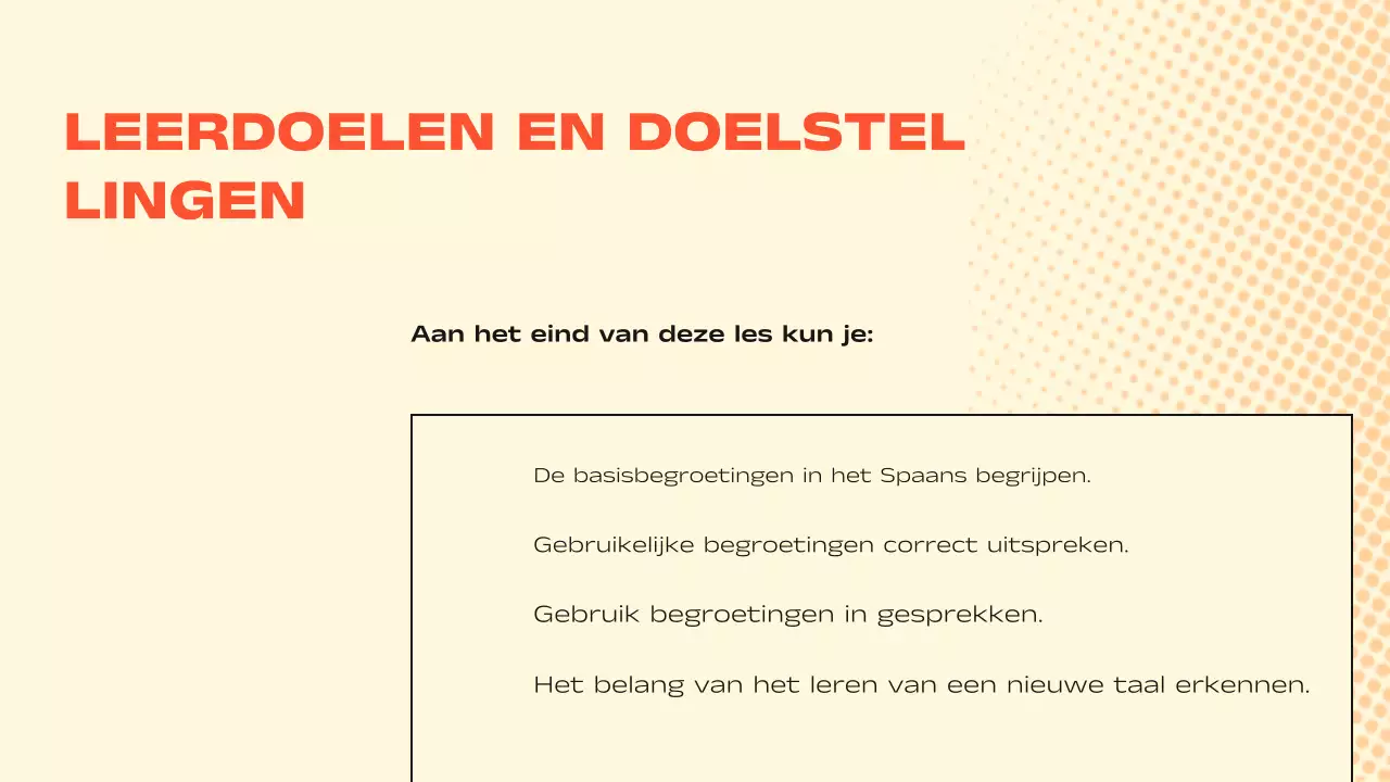 Oranje Beige Fun Lesmateriaal Spaanse Presentatie